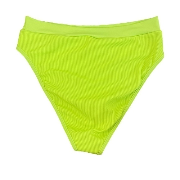 NWT L*SPACE Frenchi Bitsy Ribbed Bikini Bottom Acid Green - Picture 2 of 3